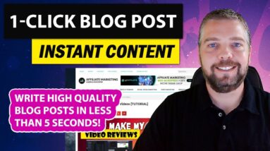 1 Click Blog Post Review & Demo: 1 Click Blog Post Content Creation